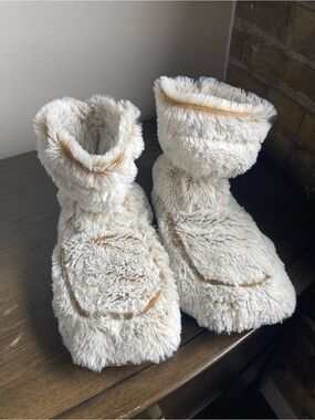 Cozy Cream Faux-Fur Bootie Slippers - Women's Indoor Slippers